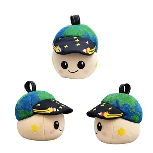 25CM Adorable Earth Head Plush Keyring Featuring Green And Blue Design With Yellow Stars Ideal For Space Lovers Backpack Charm