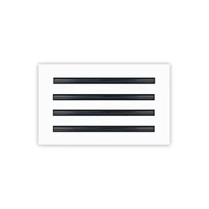 BUILDMART - 12x8 White Modern AC Vent Cover - Decorative Aluminum Air Vent - Standard Linear Slot Diffuser - Heating and Cooling Register Grille for Ceiling, Walls & Floors