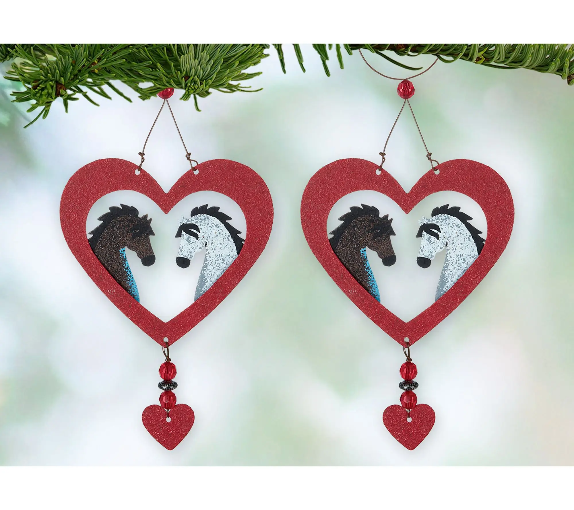 Sunset Vista Designs "Winter & Derby"  Ornament Set of 2