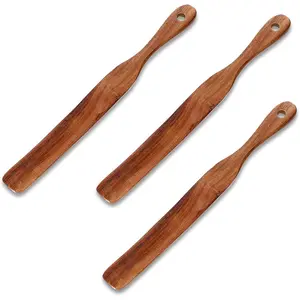 Skinny Wooden Spurtle for Sourdough Starter Spreading Baking Mixing Sourdough Spoon Stirring Stick  Bread Spatula  Flat Kitchen Utensils for Cooking Flat Spurtles Scraper Jar Spatula