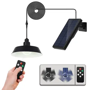 Over 95% Positive Reviews-Solar Pendant Lights Outdoor-1800mAh Battery. Long-lasting Battery Life Ultra-wide Angle Lighting,Dimmable Lighting with Remote Control.16.4ft Cable. Solar Ceiling Light for Patio, Garage,Camp,Barn.Waterproof,gifts