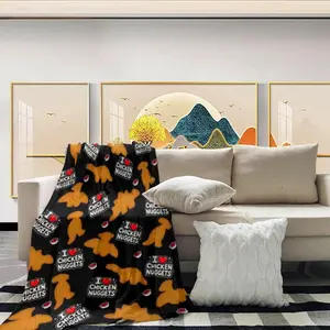 Ultra-Soft Cartoon Chicken Throws - Dinosaur Pattern Flannel Throw Blanket, All-Season Cozy Shawl for Bed, Sofa, Ideal Gift for Kids, Fun Food-Themed Chicken Nugget Design for Birthdays, Dinosaur Pattern Throws