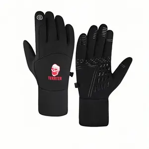 1 pair with Terrifier Clown LogoDesign winter gloves fishing gloves Touch Screen Breathable Running full finger gloves for men women Cozy Christmas gifts Warmest