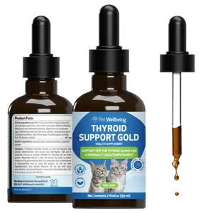 Pet Wellbeing Throat Gold for Cats - Cat Respiratory Support, Occasional Cough & Hoarseness with Mullein & Slippery Elm - NASC Certified & Vet-Formulated