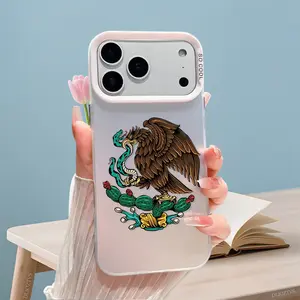 Mexican Golden Eagle Badge Flag Pattern Phone Case For iPhone 17 16 Pro Max 16e 15 Plus 14 13 12 11 Shockproof Drop Protective Durable PC Smartphone Cover Cellphone Casing Cover