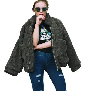 Oversized Zipper Plush Coat