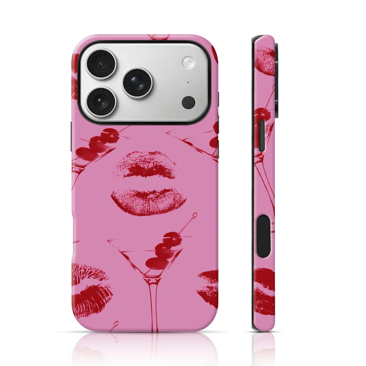 Retro Cocktail Design Smartphone Case - Double-Layer TPU Shockproof Protection for iPhone 17/16/15 Pro Max,15/14/13/12 & Samsung S26/S25 Ultra, Trendy Ins Style Handheld Cellphone Device Cover