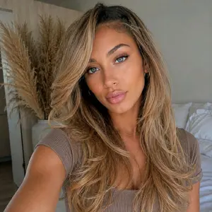Viral Honey Blonde Half Wig | Silky Straight Layered Blonde Hair | Beginner Friendly