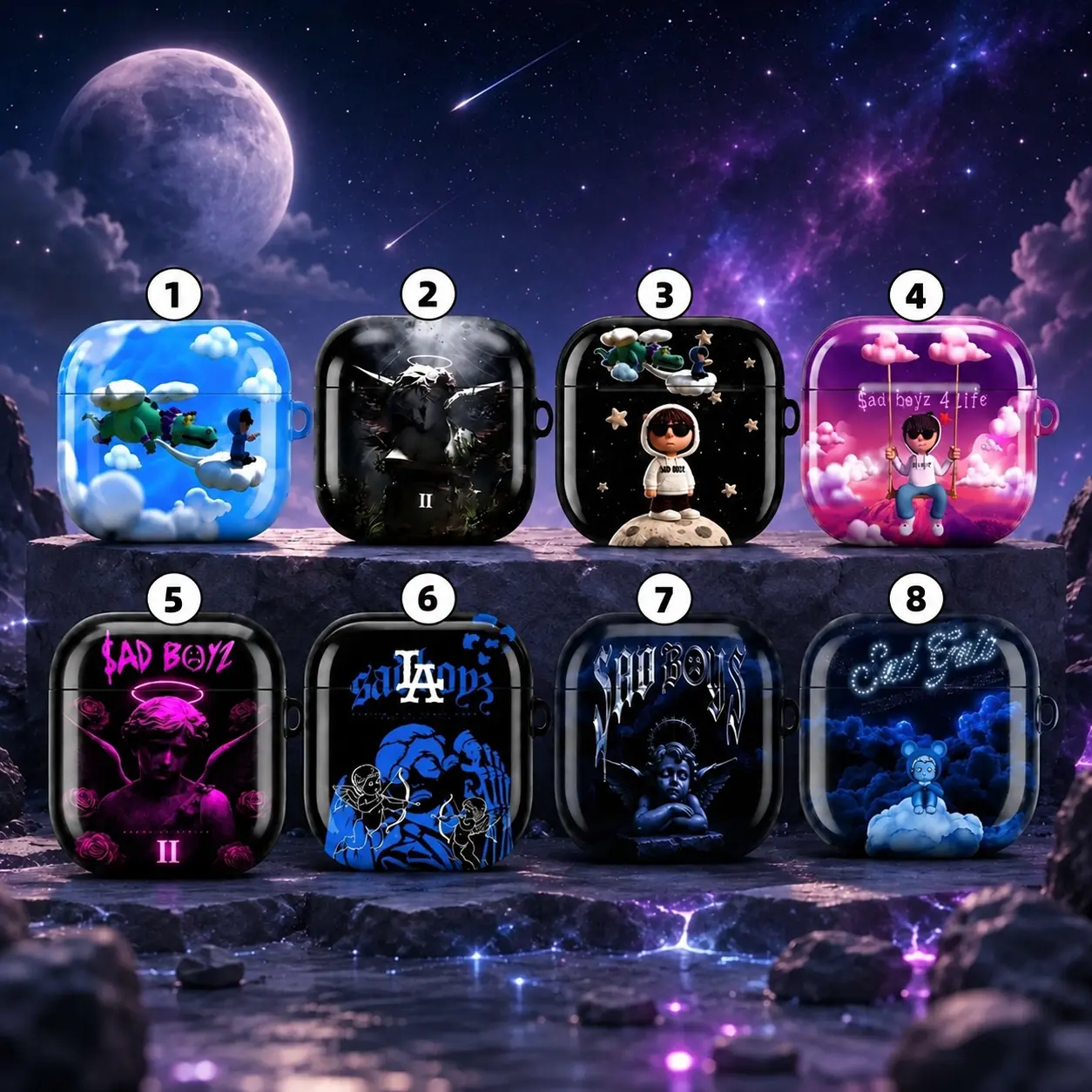 Junior H Airpod case - Sad Boyz Albums Shockproof Protection for AirPods Pro 1 2 3 , Airpod 1 2 3 4 Aesthetic Air Pods Case Cover Protective
