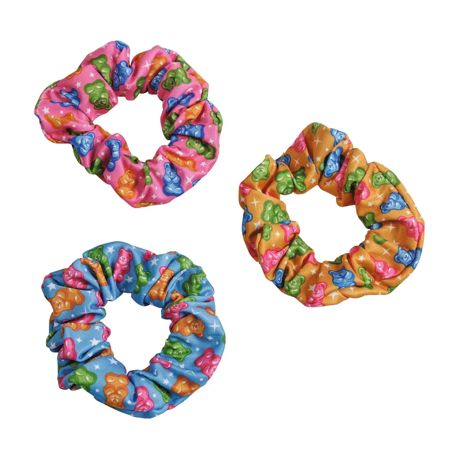 4" Pink, Blue & Orange Candy Critters Scrunchies - 12 Pc.