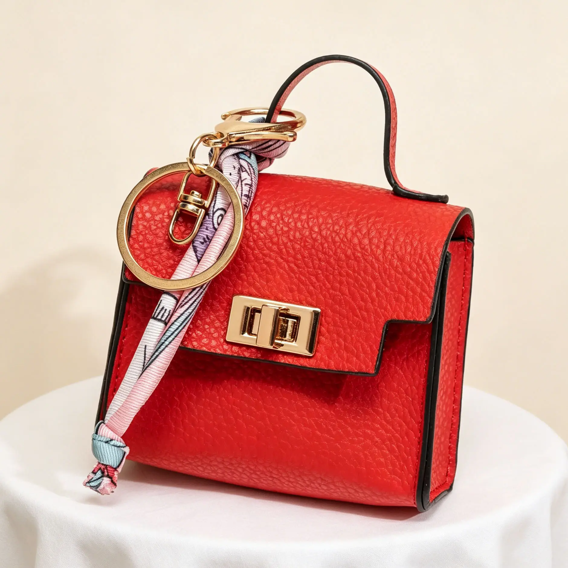 Red Square Coin Purse Keychain Red Square Coin Purse Keychain