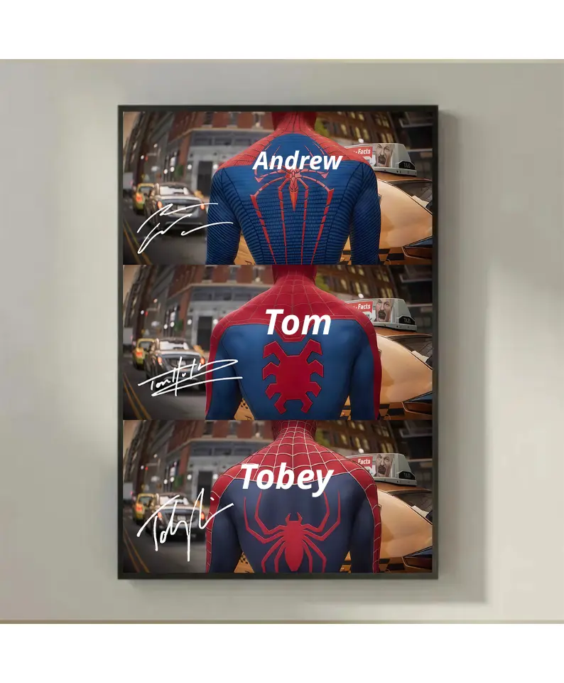[Unframed Poster] Different Spideyy Suit, Three Spideys Three Dimensions, Home Poster for fans, Gift for Spidey fans