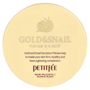 Petitfee Gold & Snail Hydrogel Eye Patch, 60 Patches