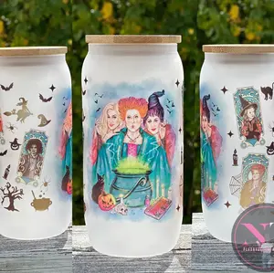 Glass Can Cup 16 onz Hocus Pocus