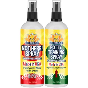 Not Here! Spray & Potty Training Spray - Dog Training Corrector for Indoor/Outdoor Use - Stops Urination & Marking - Housebreaking Solution Bundle for Dogs & Puppies (8 Fl Oz) - Made in the USA by Bodhi Dog