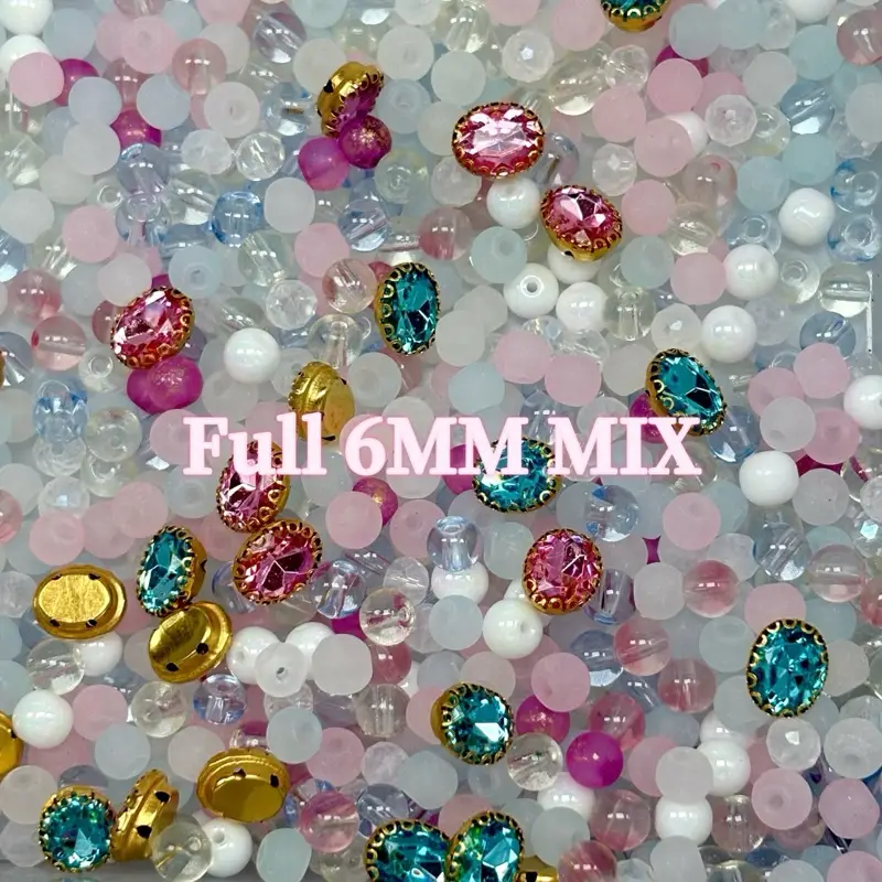 D. Daily Glass Beads Mix Charm Included Two Bottle Size Customizable Color Quantity Selection Process Easy Selection Process No Additional Features Sp