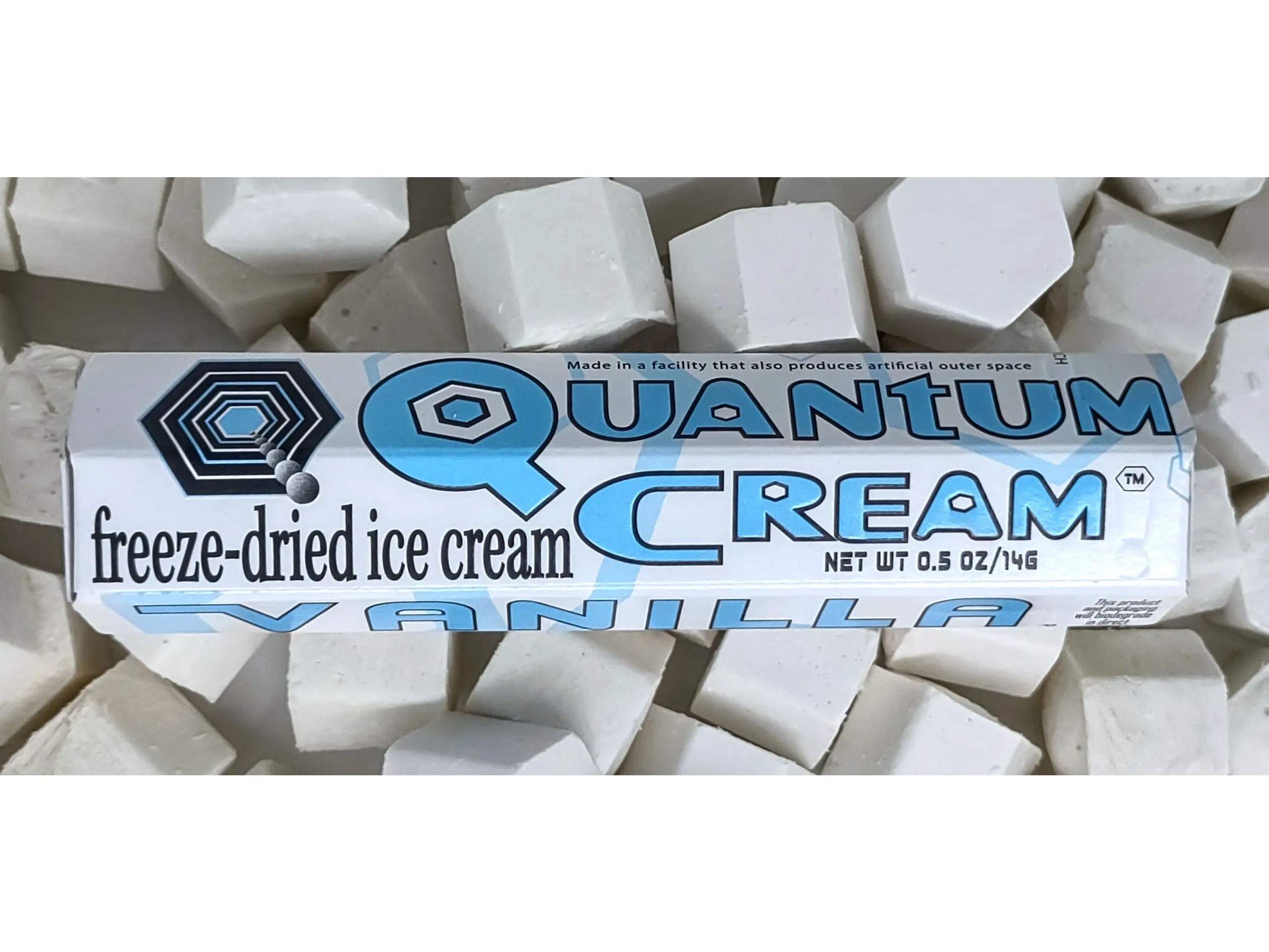 O.M.Geeks Ltd QUANTUM CREAM Freeze-Dried Ice Cream Vanilla SINGLE Candy, Dairy-Free, Nut-Free, Gluten-Free, Coconut, Sweet, Snack Food