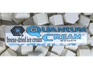 O.M.Geeks Ltd QUANTUM CREAM Freeze-Dried Ice Cream Vanilla SINGLE Candy, Dairy-Free, Nut-Free, Gluten-Free, Coconut, Sweet, Snack Food