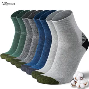 Mqamex-4-Pack Men's Breathable Cotton Blend Crew Socks - Anti-Odor & Sweat Absorbent, Solid Color Casual & Athletic Socks for Basketball, Sports, Gym - Comfortable All-Season Wear