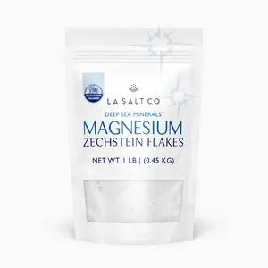 LA SALT CO Deep Sea Minerals Magnesium Zechstein Flakes 1 lb Pure 15g Elemental Magnesium for Luxurious Bath Ritual Healthcare