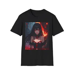 Dark Sorceress Illustration T-Shirt | Anime Gothic Demoness - Original Graphic Art
