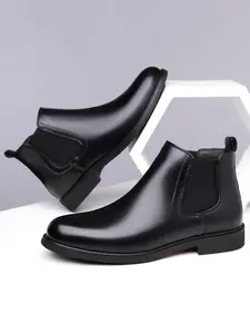 Men's Business Casual Boots Ankle Western Cowboy Boots Denim Model Work Shoes, Comfortable Daily Wear Footwear for Men