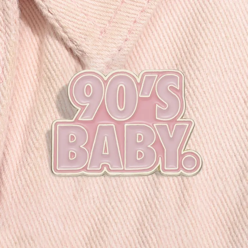 90's Baby Vintage Enamel Pin Nostalgic 90s Baby Retro Style Vintage Quote Alloy Brooches Brooch Pins Lapel 90s Kid Exclusive Backpack Badge Fashion Jewelry Accessories Gifts for Friends