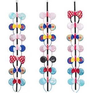 3 Pieces Mouse Ears Headband Holder Hanging Organizer Bow Headpiece Hair Accessories Vertical Wall Display Decor