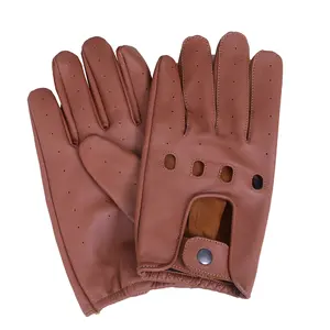 Men's Classic Leather Chauffeur Gloves - Premium Soft Sheepskin Leather Gloves (Drive-X Model)