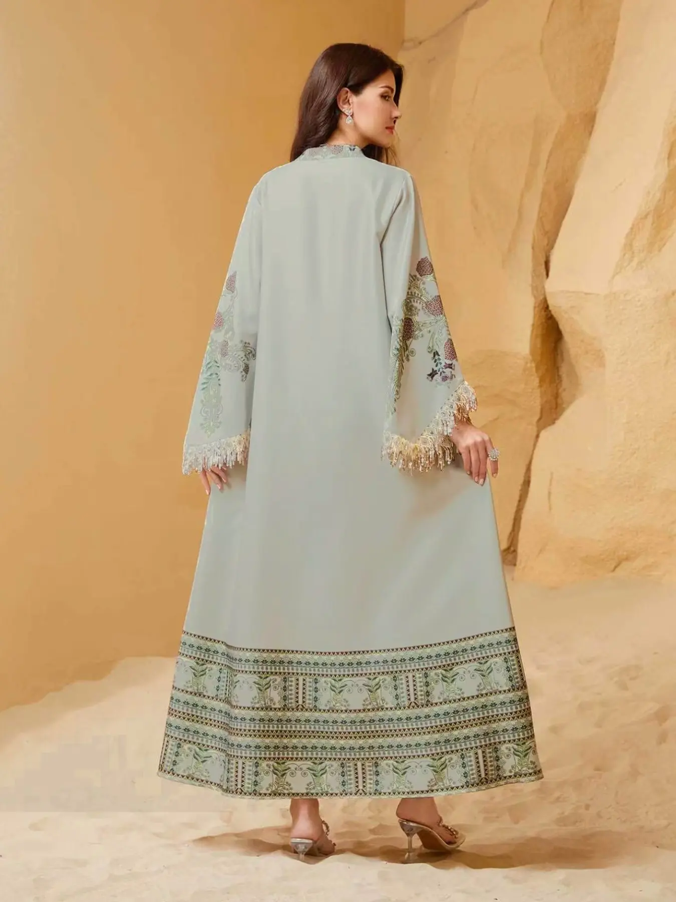loose fitting long sleeve dresses WRKEKC Womens Dresses Casual Solid Color Long Sleeve Satin Maxi Dress for Fall Winter Round Neck Loose Fit with Side Slits and Back Keyhole