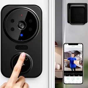 1080P wireless video doorbell, intelligent AI detection, full HD real-time video, infrared night vision, two-way voice, instant alarm, supports only 2.4G WiFi, outdoor monitoring camera, home security system.