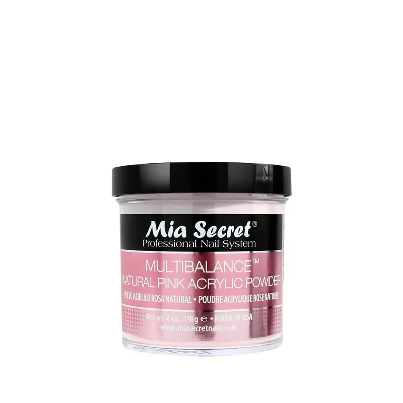 Mia Secret Multibalance Natural Pink Tone Acrylic Powder - Balanced Nail Supplies for Consistent Results, Reliable Bead Control, Versatile Enhancements, Precise Sculpting, Acrylic & Pink Powder False Nails & Accessories