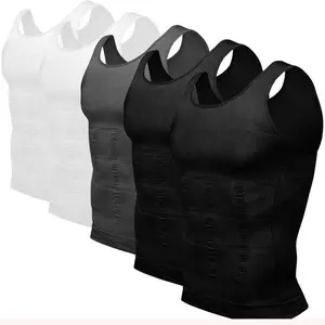 Mens5PackBodyShaperSlimmingTummyVestThermalCompressionShirtTankTopShapewearpeng
