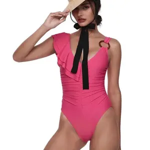 Cheiselle Ruffle Edge Body-Shaping  & Tummy Control Swimsuit