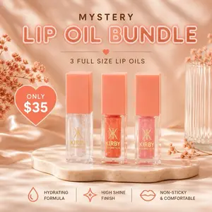 Kirby Kosmetics Lip Oil Bundle - Hydrating and Moisturizing Lip Care - Moisture Sweet Cheeks Hydrate Coconut