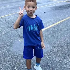 Kids' Graphic Print Short Sleeve T-Shirt and Shorts Set, Casual Summer Children's Outfit, Comfortable Crew Neck Two-Piece Set for Daily Wear, Outdoor Play and Activities
