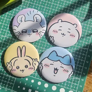 Chiikawa & Friends Button Pins - Kawaii Character Buttons, Momonga Chiikawa Usagi Hachiware Pins - Colorful Meme Pin Buttons For Clothes, Bags, Backpack, Hats, Jeans, and More, Funny Bag Accessories!