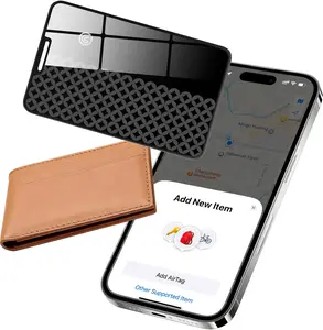 Trendia Compatible with AirTag Wallet Tracker, Smart Card Finder, Apple MFi Compatible (iOS Only), App Controlled Anti Loss GPS Tracker, IP68 Waterproof, Item Locator for Luggage Tags, Purses, Grey