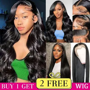 [Combo sale 30"&22"&22"] buy 1 get 3 wig" 30Inch 13x4 Body Wave Hair Lace Front Wigs + 13x4 22Inch Straight Human Hair Hair+ 22Inch Body Wave Human Hair HairPre Plucked HD Transparent Lace Frontal Human HairWigs 180% Density