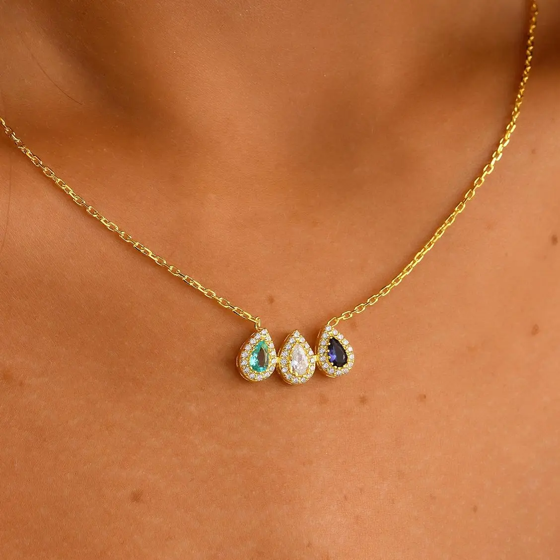 Multiple Birthstone Necklace, Customized Birthstone Pendant, Birthstone Keepsake Necklace, Birthstone Wedding Necklace, Birthstone Minimalistic Jewelry, Kids Birthstone Birthday Necklace, Birthstone Anniversary Necklace, Birthstone Bridesmaid Necklace
