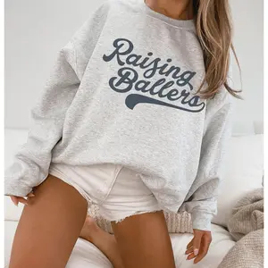 Raising Ballers Sports Mom Sweatshirt Vintage Aesthetic Trendy Crewneck Mothers Day gift Tailgating Shirt Sports Mom gift, Yay Sports Sweatshirt K95