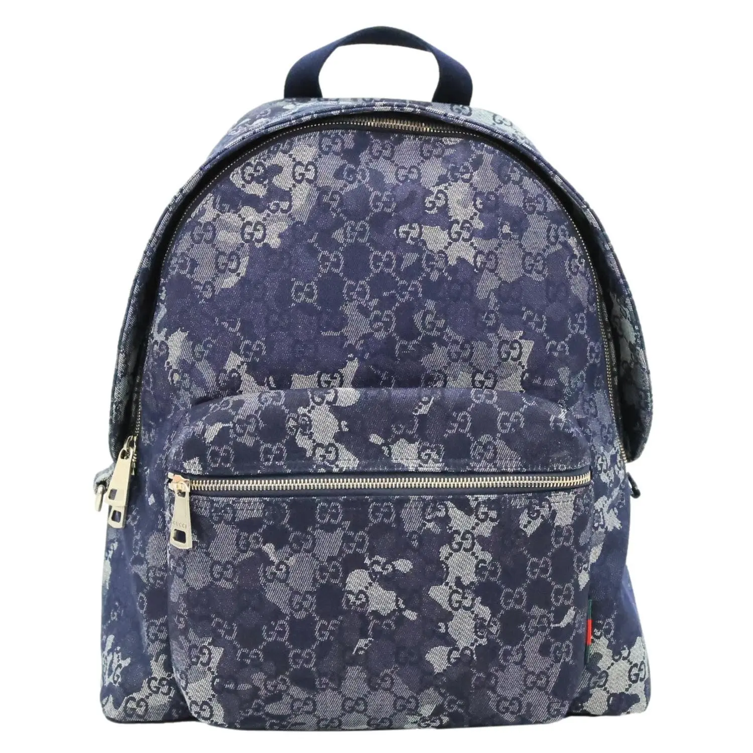 Pre-owned GUCCI Denim Backpacks GG Backpack Navy Blue 849008