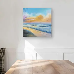 Begin Home Decor C1MP1616647DSB 16 x 16 in. Breathtaking Tropical Sunset Wall Art - Beach Metal Print
