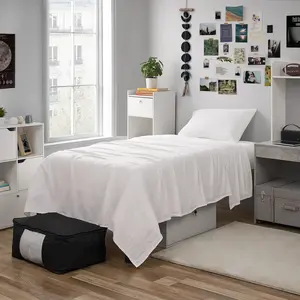 Dark Sky Reserve - Bamboo Linen Twin XL Sheet Set -  Portugal Made - Pure White