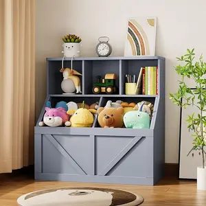 Bookshelf and Toy Storage, Kids Toy Storage Organizer, Toy Storage Cabinet with Toy Shelf, Toddler Bookshelf Toy Organizer and Storage Bins for Playroom, Bedroom, Nursery