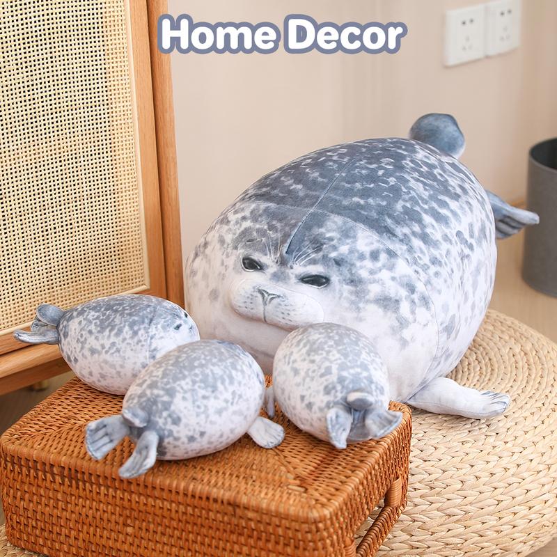 Cuddly Seal Plush Pillow with 4 Baby Seal Plushies In Her Tummy, Soft Hugging Stuffed Toy for anxity,Fun Seal Gift For Kids ,Outdoorfun cozyvibes