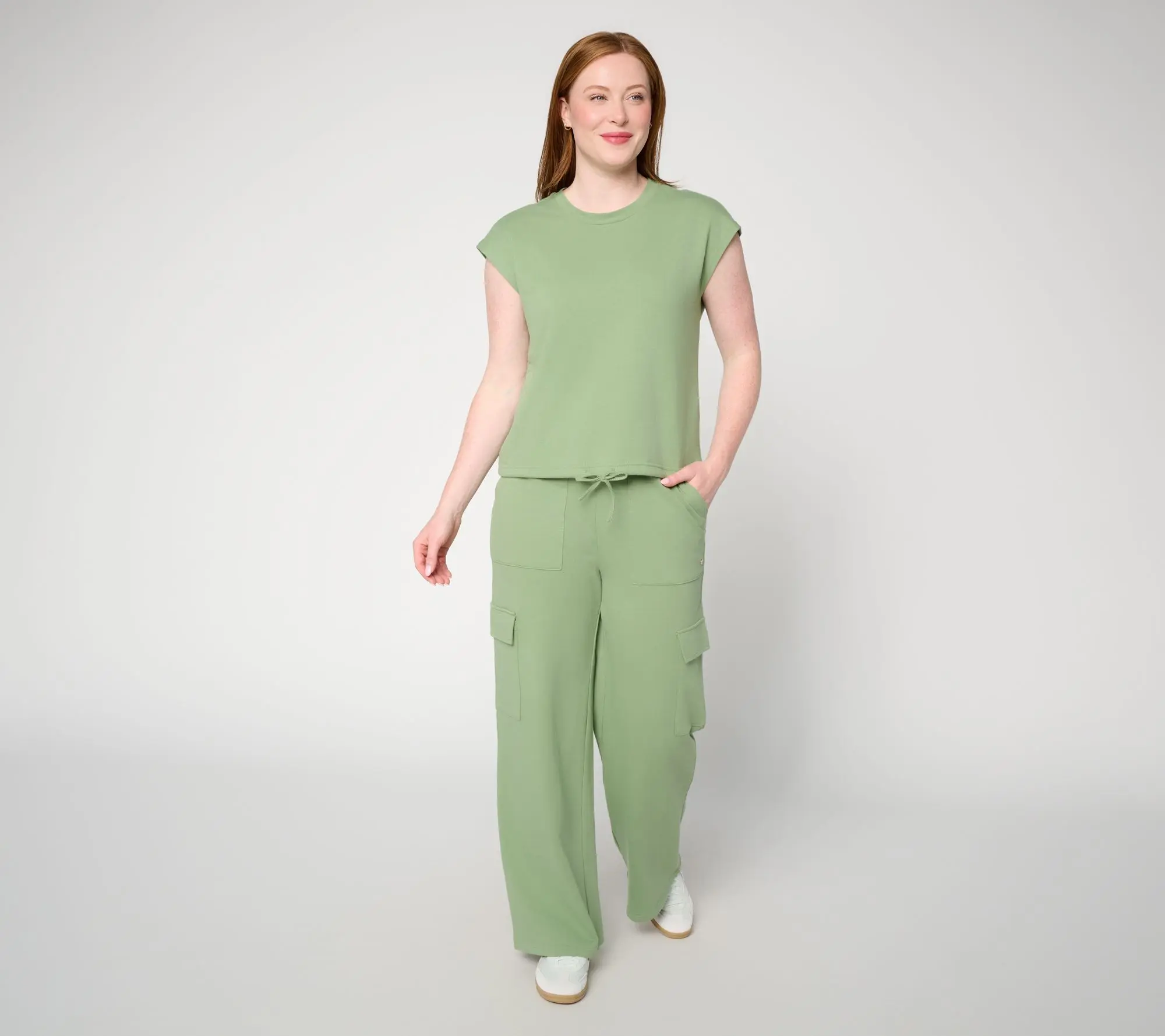 Lattelove French Terry Cap Sleeve & Cargo Pant Set