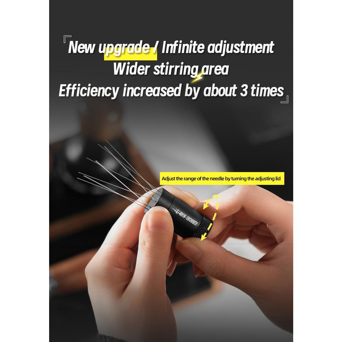 MHW-3BOMBER Espresso Distribution Tool Coffee WDT Adjustable Needles Stirrer with Magnetic Rack Professional Barista Accessories