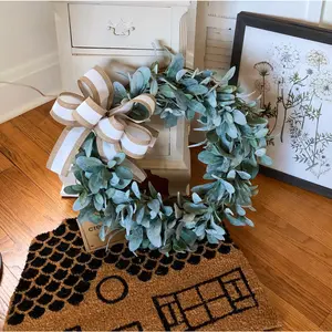 🌿 Lamb’s Ear Wreath – Elegant Farmhouse Charm for Your Front Door! 🏡