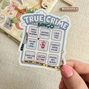 True Crime Bingo Sticker – Fun and Whimsical Mystery-Inspired Design for Readers, Perfect for Journals, E-Readers, Laptops and More, Unique Gift for True Crime Lovers